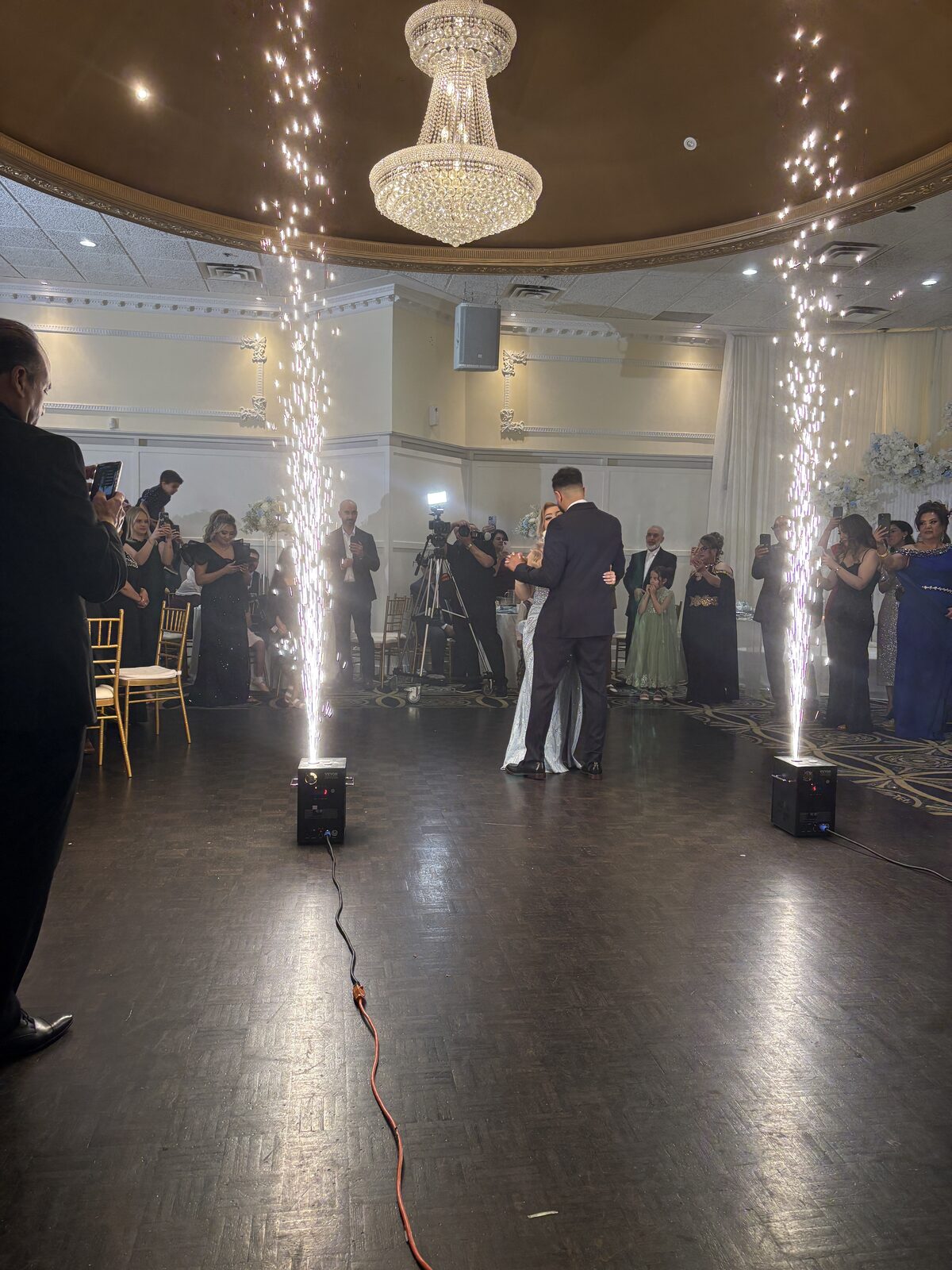 Cold sparklers at a HYSPARKS wedding
