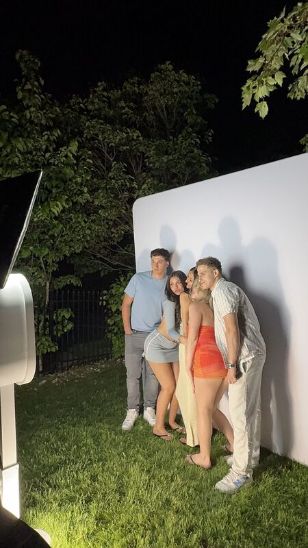 Guests at the photo booth