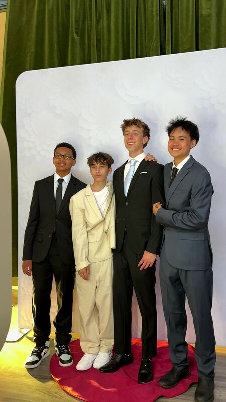 Guests dressed up at the photo booth